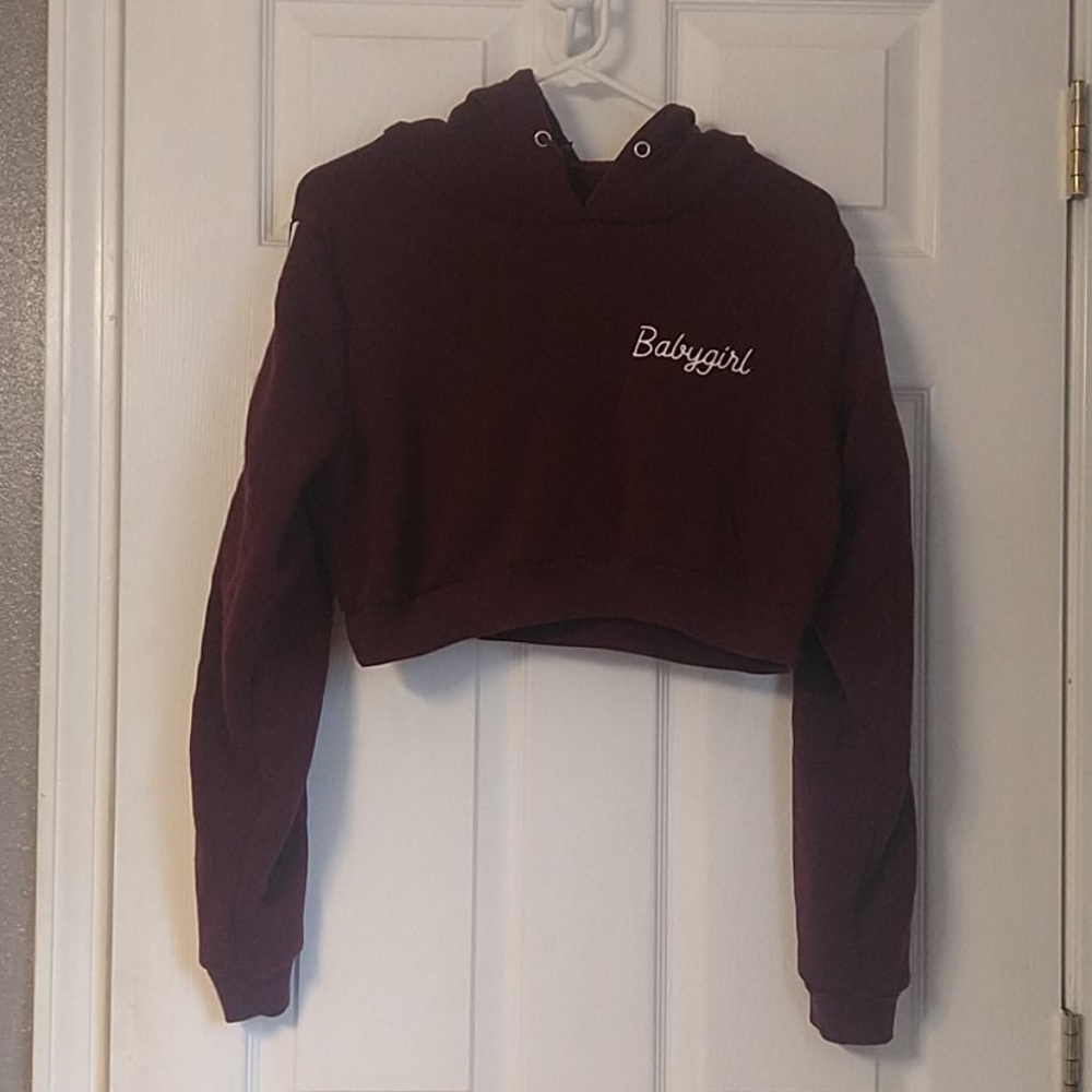 Maroon cropped hoodie